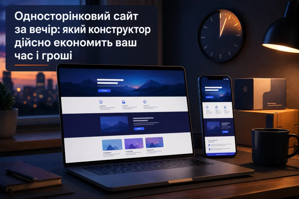 Односторінковий сайт за вечір: який конструктор дійсно економить ваш час і гроші